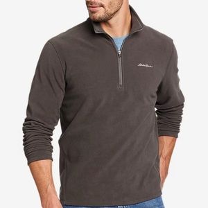 Eddie Bauer Men’s Tall Quest Fleece 1/4-Zip Pullover in Dark Smoke